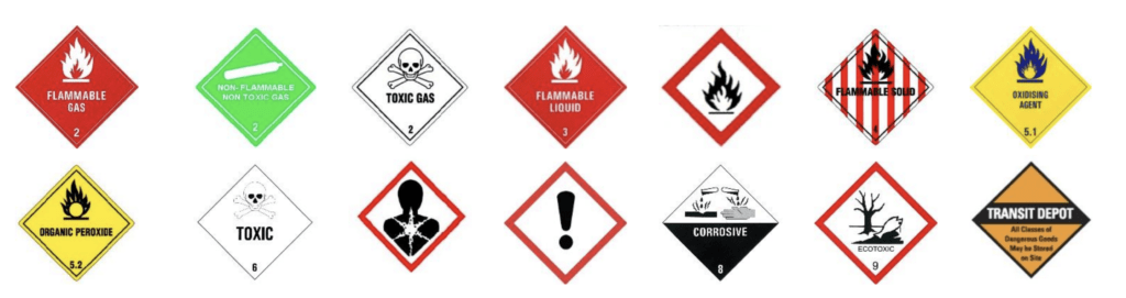 Hazchem Diamonds (220mm X 220mm) – Environmental Resources Limited